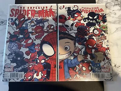 Buy Skottie Young, Amazing Spider-Man 9 And Superior Spider-Man 32 Connecting Covers • 40£