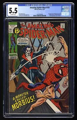 Buy Amazing Spider-Man #101 CGC FN- 5.5 Off White 1st Full Appearance Of Morbius! • 246.52£