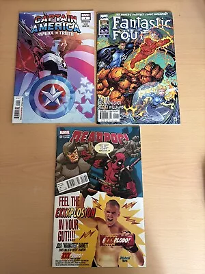Buy 3 Marvel Comics All No 1,s Captain America, Fantastic Four, Deadpool. • 1.50£