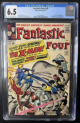Buy Fantastic Four #28 Marvel Comics, 7/64 - Early X-Men Appearance - CGC 6.5 • 340.39£