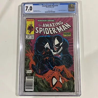 Buy Amazing Spider-Man #315 Newsstand - Marvel 1989 - CGC 7.0 - 1st Venom Cover • 119.14£
