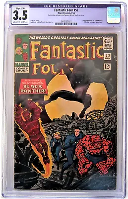 Buy Fantastic Four - No. 52 - 1966 - CGC 3.5 - Comic - 1st Black Panther • 485£