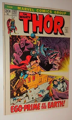 Buy Thor #202 Buscema  Ego Prime 9.0 White Pages 1972 • 22.38£
