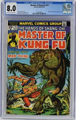 Buy Master Of Kung Fu 19 Cgc 8.0 Man Thing Gil Kane Tom Palmer Steve Englehart 1974 • 49.16£