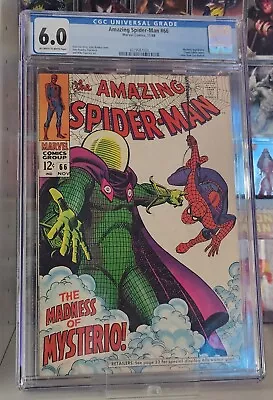 Buy Amazing Spider-Man #66 Marvel Comics, 11/68 - Mysterio Appearance - CGC 6.0 • 158.11£