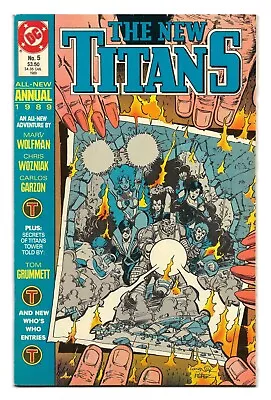 Buy The New Titans Annual #5 : NM- :  When The Sun Turns Black!  :  Who's Who  • 2.50£