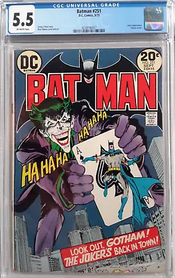 Buy 🔥batman #251 Cgc 5.5*dc Comics 1973*classic Neal Adams Joker Cover*dark Knight* • 435.38£