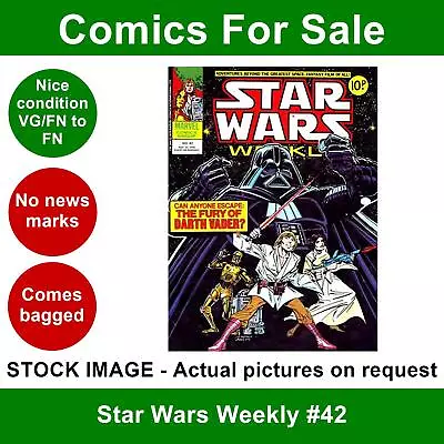 Buy Star Wars Weekly #42 Comic - VG/FN Clean 22 Nov 1978 - Marvel UK • 4.99£