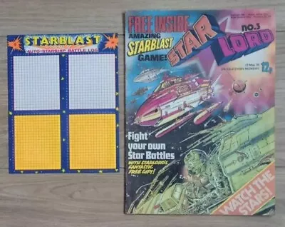 Buy STARLORD COMIC #3 WITH FREE GIFT STARBLAST GAME CARD 27th MAY 1978 Pre 2000AD • 15£