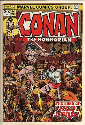 Buy Conan The Barbarian #24 VG (1973) 1st Full Red Sonja! Barry Windsor Smith Art. • 52.96£