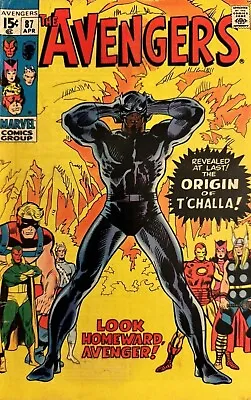 Buy Avengers #87 - 1971 - Origin Of Black Panther - 6.5 F+ • 60.32£