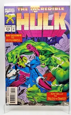 Buy Incredible Hulk #419 1ST COVER / SECOND APP. OF TALOS THE UNTAMED *KEY * NM+ • 46.75£