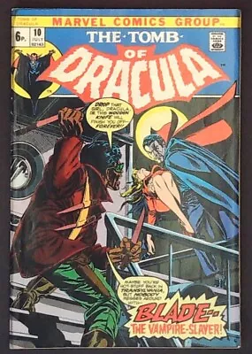 Buy THE TOMB OF DRACULA (1972) #10 - 1st Appearance BLADE - FN Plus (6.5) Back Issue • 625£