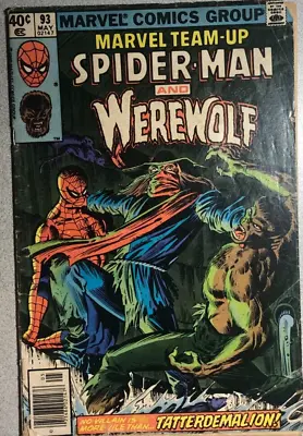 Buy MARVEL TEAM-UP #93 Spider-Man Werewolf By Night (1980) Marvel Comics GOOD • 10.39£