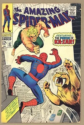 Buy Amazing Spider-Man 57 (VG-) Ka-Zar, Zabu! Stan Lee 1968 Marvel Comics V611 • 29.96£