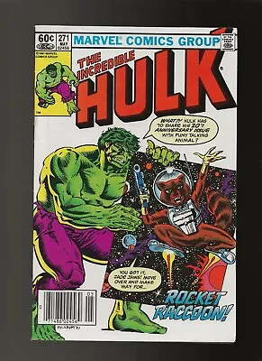 Buy Incredible Hulk #271  1st Appearance  Rocket Raccoon  Marvel Newsstand Upc Code • 119.93£