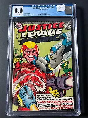 Buy Justice League Of America #50  CGC 8.0  Robin And Lord Of Time App. White Pages • 59.96£