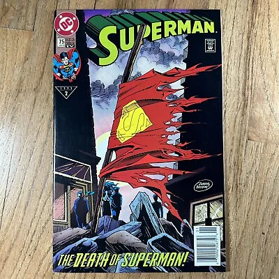 Buy Superman #75 4th Print Newsstand Death Of Superman DC Comics 1993 VFNM HTF • 10.50£