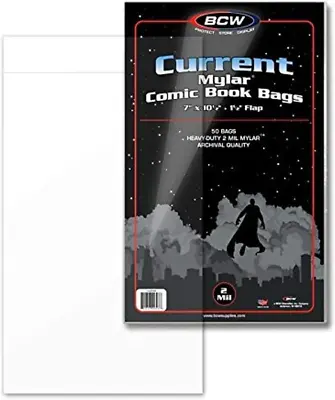 Buy BCW Supplies 2 Mil Current Comic Mylar (50 Count Pack) • 25.16£