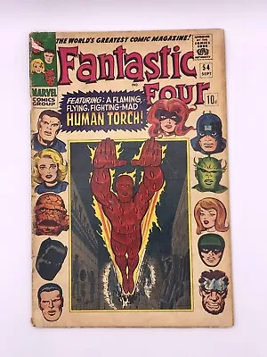 Buy Fantastic Four 54 1966 Marvel Key Comic Book Inhumans App Jack Kirby Fair Shape • 19.99£