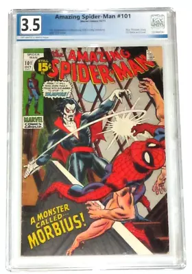 Buy Marvel Amazing Spiderman #101 First Appearance Morbious Pgx Graded 3.5 + Cgc Bag • 178.10£