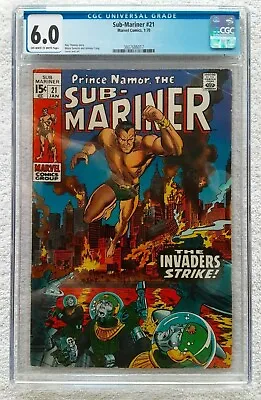Buy Sub-Mariner #21 (Marvel, 1/70) CGC 6.0 FN (Marie Severin Cover & Art) • 101.70£