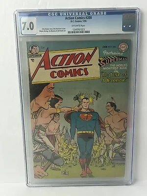 Buy Action Comics # 200 January 1955 Superman Golden Age CGC 7.0 DC Comics • 1,978.15£