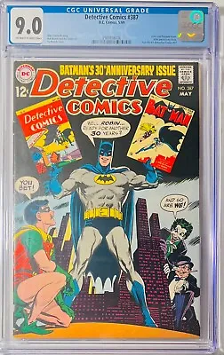 Buy 1969 Detective Comics 387 CGC 9.0  Joker Penguin Cover.30th Anniversary Issue • 201.04£