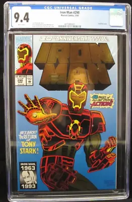 Buy Iron Man #290 - Gold Foil Cover Marvel 1993 CGC 9.4 Near Mint White Pages • 78.84£