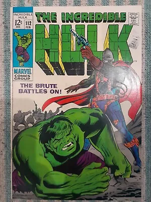 Buy Marvel Comics Hulk 112 The Brute Battle On VF- 1969 Avengers • 25£