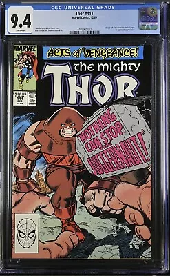 Buy THOR #411 CGC 9.4 NM WHITE Pages 1st Appearance Of NEW WARRIORS 1989 MCU • 52.20£