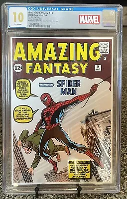 Buy Amazing Fantasy 15 Made Of 1 Oz. .999 Pure Silver Foil #55/1000 CGC 10.0 • 1,599.03£