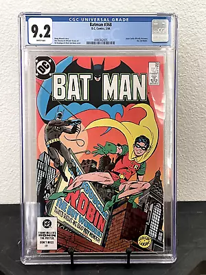 Buy Batman #368 DC 1984 CGC NM- 9.2 White Pages - 1st Jason Todd (Red Hood) As Robin • 78.93£