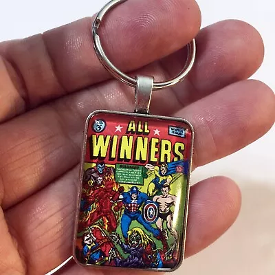 Buy All Winners Comics #3 Cover Key Ring Or Necklace Captain America Sub-Mariner • 10.35£