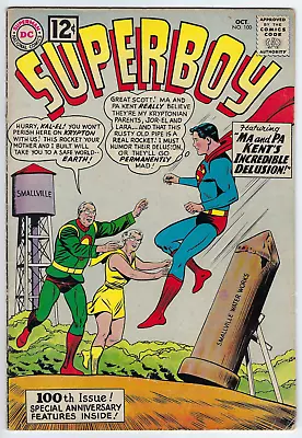 Buy Superboy 100 1962 VG/F 5.0 Swan-c/a 1st P Zone Criminals LSH 1-pg Superman#1-rep • 23.98£
