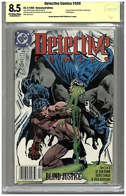 Buy Detective Comics  #599  CBCS   8.5   VF+   SIGNED BY DENYS COWAN  Off-wht/wht Pg • 88.07£
