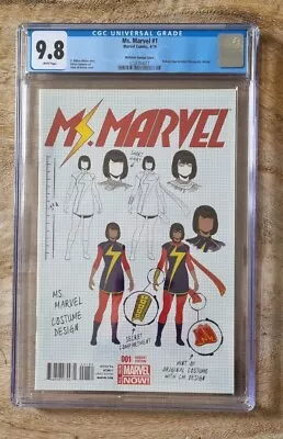 Buy Ms Marvel #1 CGC 9.8 Mckelvie Design Variant Kamala Khan • 100£