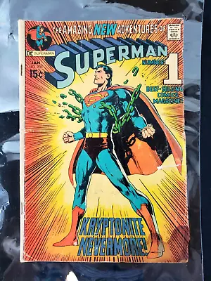 Buy Superman #233 Neal Adams Cover  Superman Breaks Loose! DC Comics 1971 - FN • 71.15£
