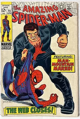 Buy Amazing Spider-Man #73 Marvel 1969 1st App Man-Mountain Marko, Silvermane FN- • 39.71£