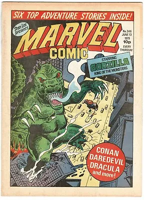 Buy UK Marvel Comic #346 13th June 1979 (formerly MWOM) Conan Godzilla Dracula Lives • 1.75£