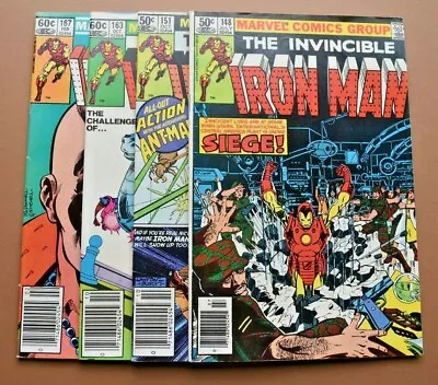 Buy 1981 1982 1983 Marvel Comics Iron Man #'s 148 151 163 167 ~ 4 Book Lot ~ FN  VF- • 11.06£