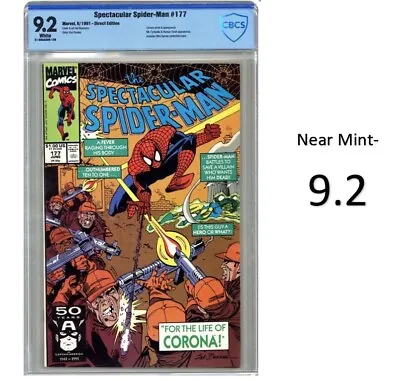Buy Spectacular Spider-Man #177 - Key & 2nd App. Of Corona! CBCS 9.2 - New Slab! • 54.39£
