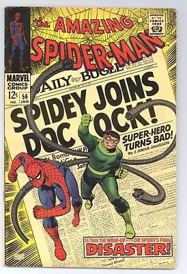 Buy Amazing Spider-Man 56 (FN-) JAZZY JOHN ROMITA Dr Octopus 1968 Marvel Comics Y519 • 47.43£
