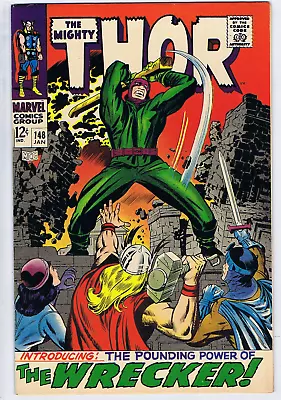 Buy Thor #148 Marvel 1968 Introducing '' The Pounding Power Of The Wrecker ! '' • 119.93£