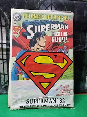 Buy Superman #82 DC Comics 1993 Reign Of The Supermen SEALED Poly-bag With Poster • 12.05£