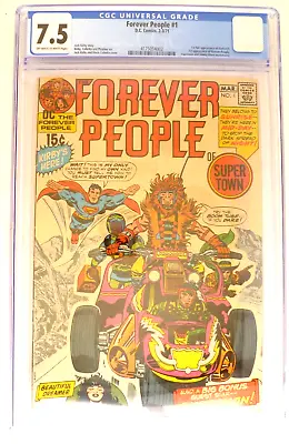 Buy FOREVER PEOPLE #1 CGC 7.5  (1971) 1st. App. FOREVER PEOPLE + DARKSEID • 175£