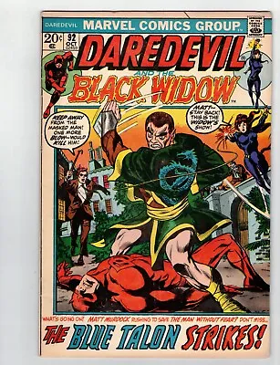 Buy DAREDEVIL #92 1972 BLACK WIDOW THE BLUE TALON  Fine+ • 12.65£