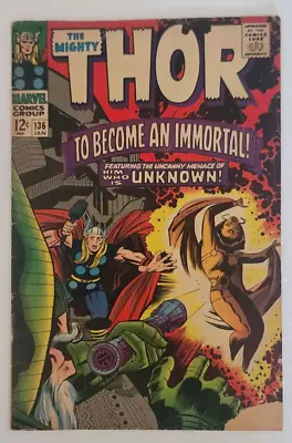 Buy Thor #136 1st App Of Ego The Living Planet Marvel Comics December 1966 • 27.98£