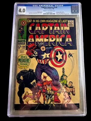 Buy Captain America #100 1968  CGC 4.0 1st Issue! Silver Age KEY Marvel Comic *MP • 240.17£