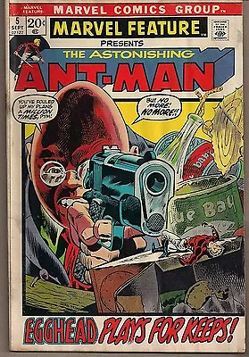Buy Marvel Feature #5 Astonishing Ant-man 1972  Egghead Plays For Keeps  Trimpe Vg- • 6.14£